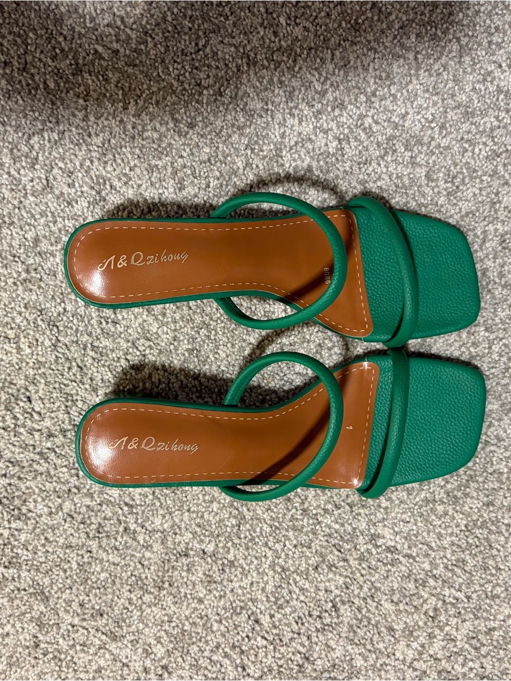 Green Slide Sandals for Women